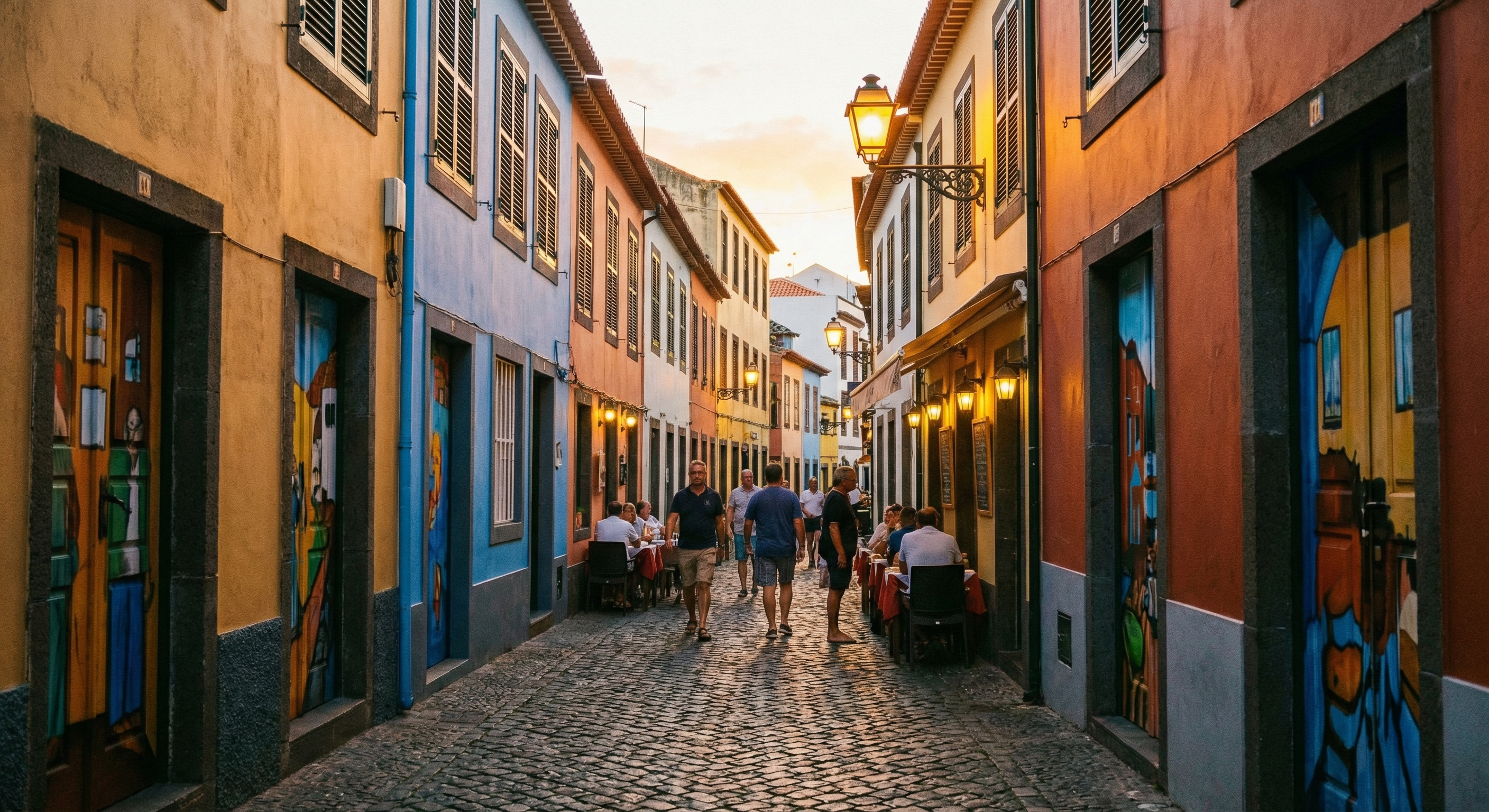 Funchal old town Zona Velha painted door murals