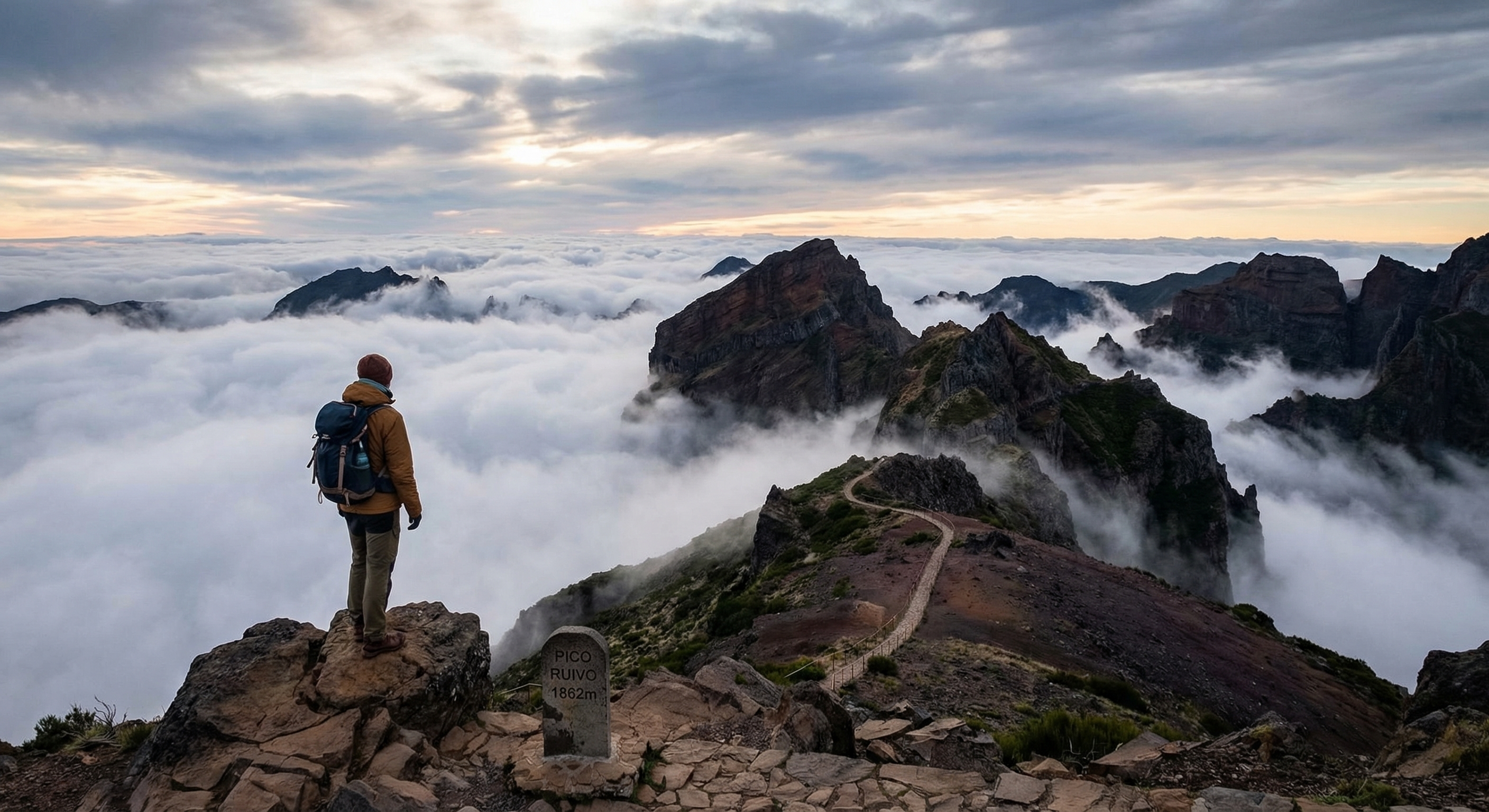 Pico Ruivo Madeira summit above clouds