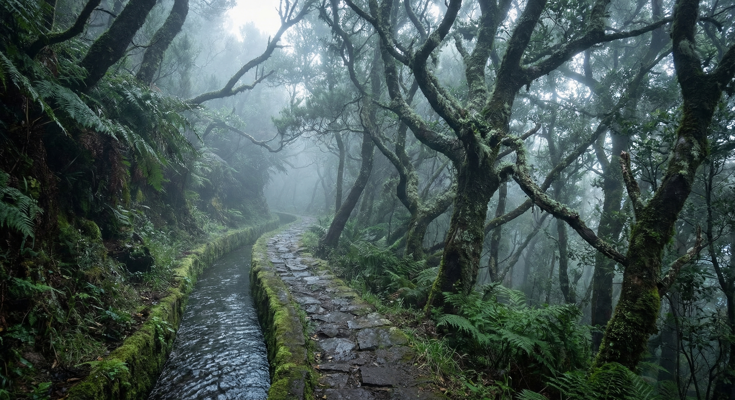 Levada walk through laurisilva forest