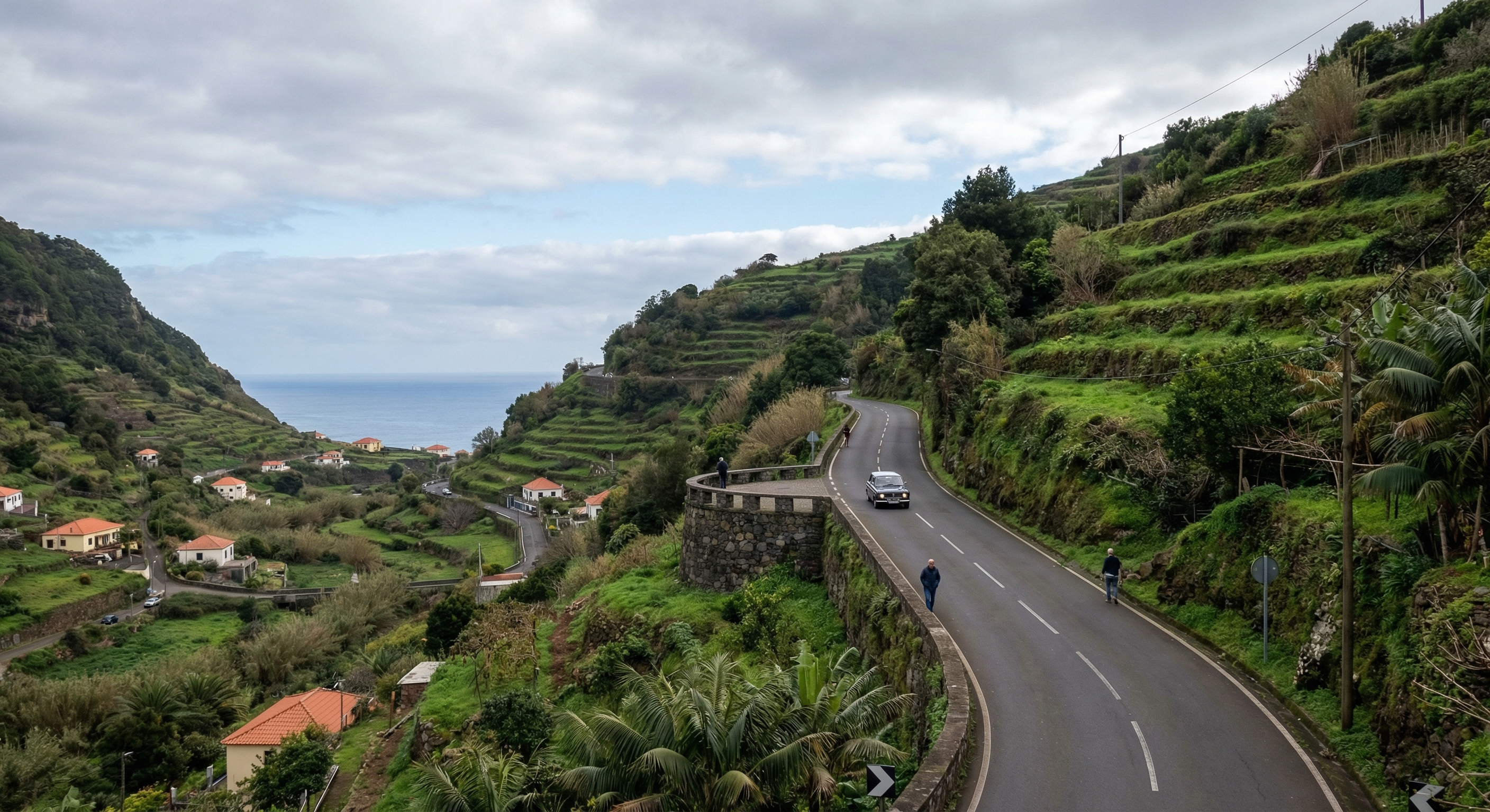 Madeira in winter, lush green landscape