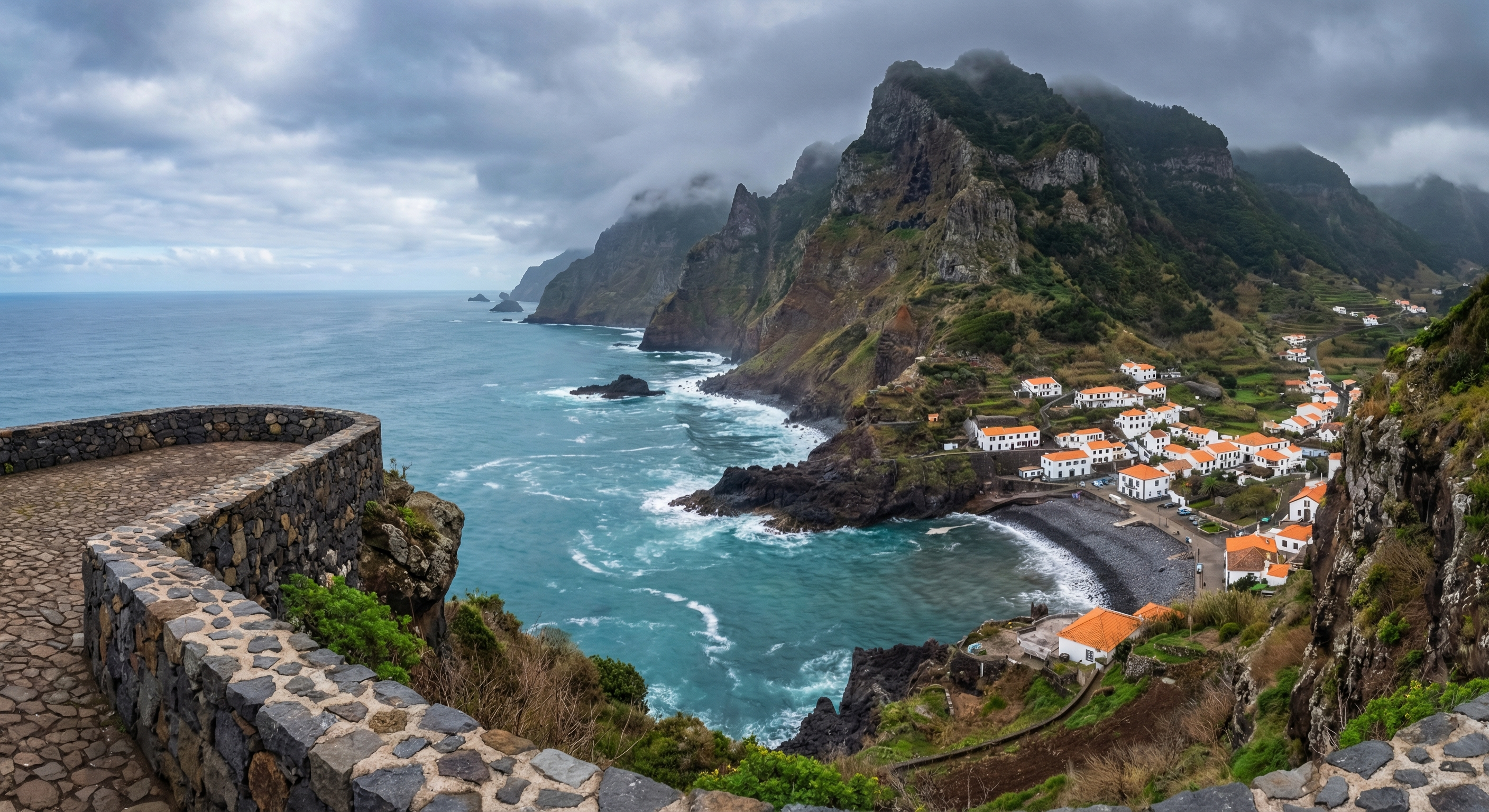 Madeira north coast viewpoint dramatic cliffs
